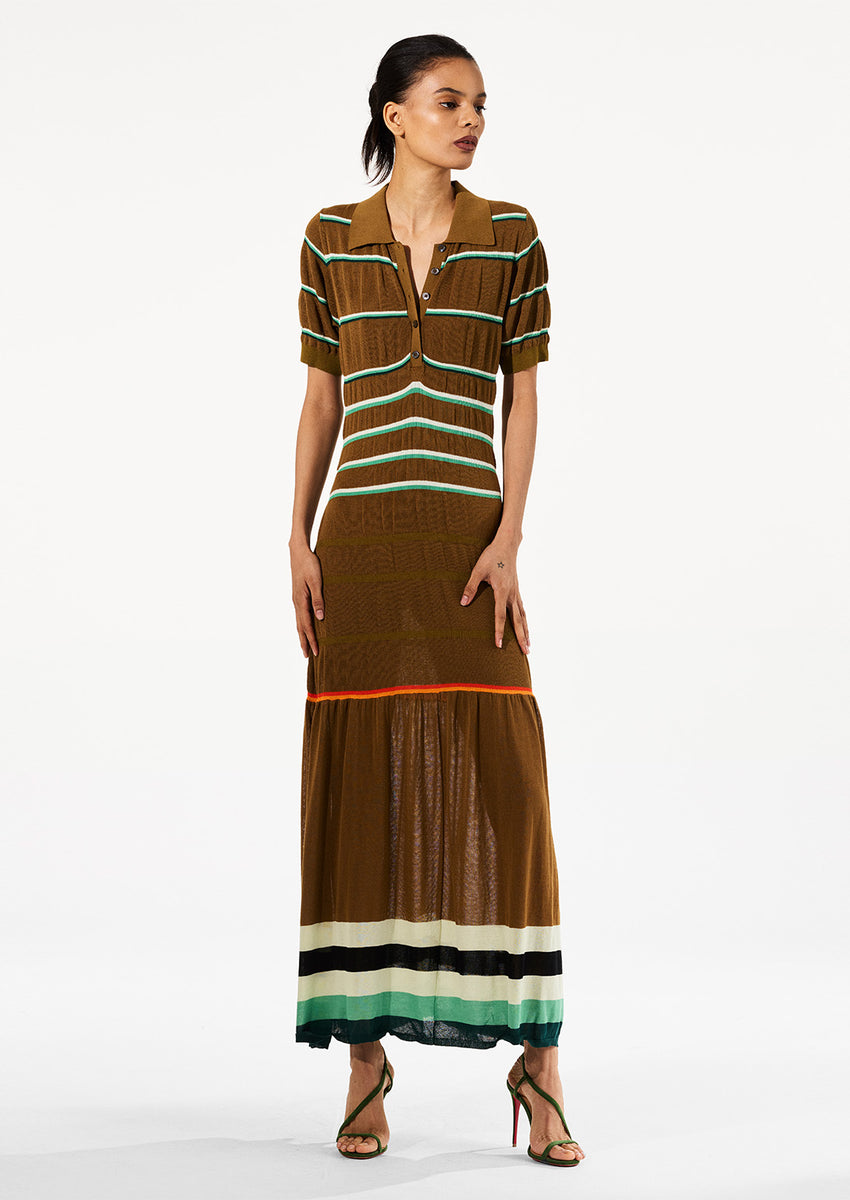 polo maxi dress Ralph Lauren Women's Madras Patchwork Cover Up - White 47.25in / 120.0cm Ribbed Y-Neck Polo Maxi Dress