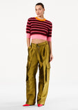 Load image into Gallery viewer, STRIPED CROPPED RINGER TEE