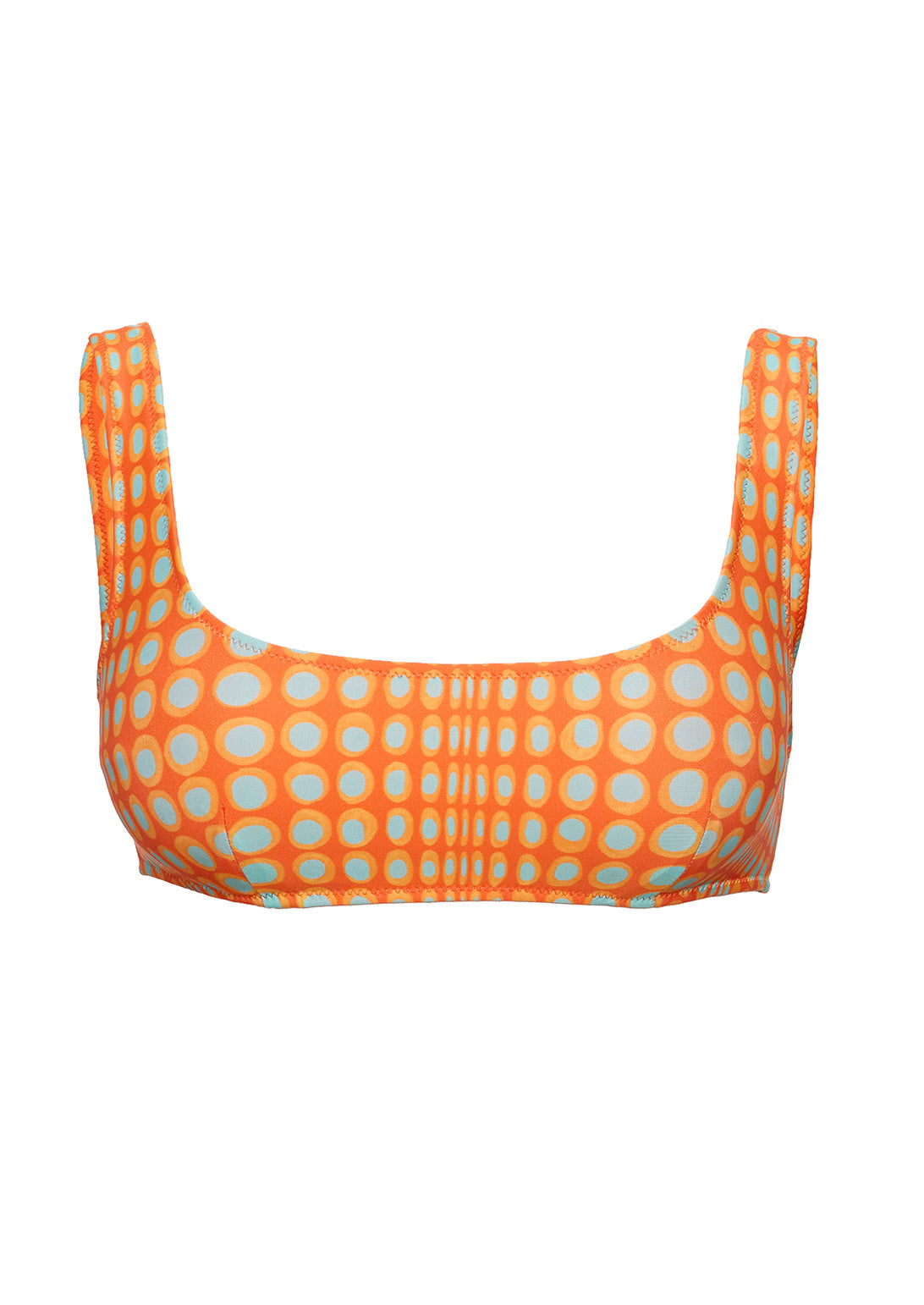 WIGGLE DOT SQUARE NECK BIKINI TOP