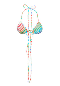 BIAS CRAYON STRIPE STRING BIKINI TOP