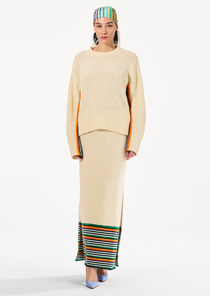 BOUCLÉ RELAXED CREWNECK SWEATER