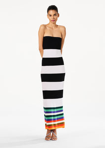 STRIPED BODYCON MAXI DRESS
