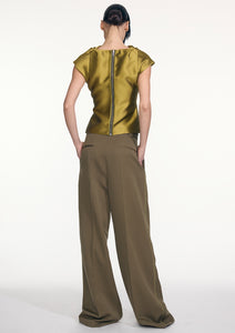 WIDE LEG FLAT FRONT TROUSER (PRE-ORDER)