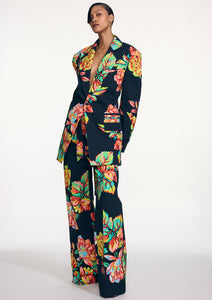 TECHNIFLORAL WIDE LEG FLAT FRONT TROUSER (PRE-ORDER)