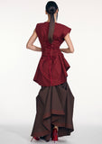 Load image into Gallery viewer, PLEATED BUTTON BLOUSE W/ LACE UP BACK (PRE-ORDER)
