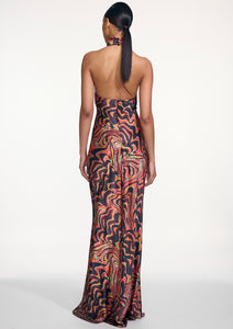 ZEDONK MABOLO COWL NECK HALTER GOWN (PRE-ORDER)