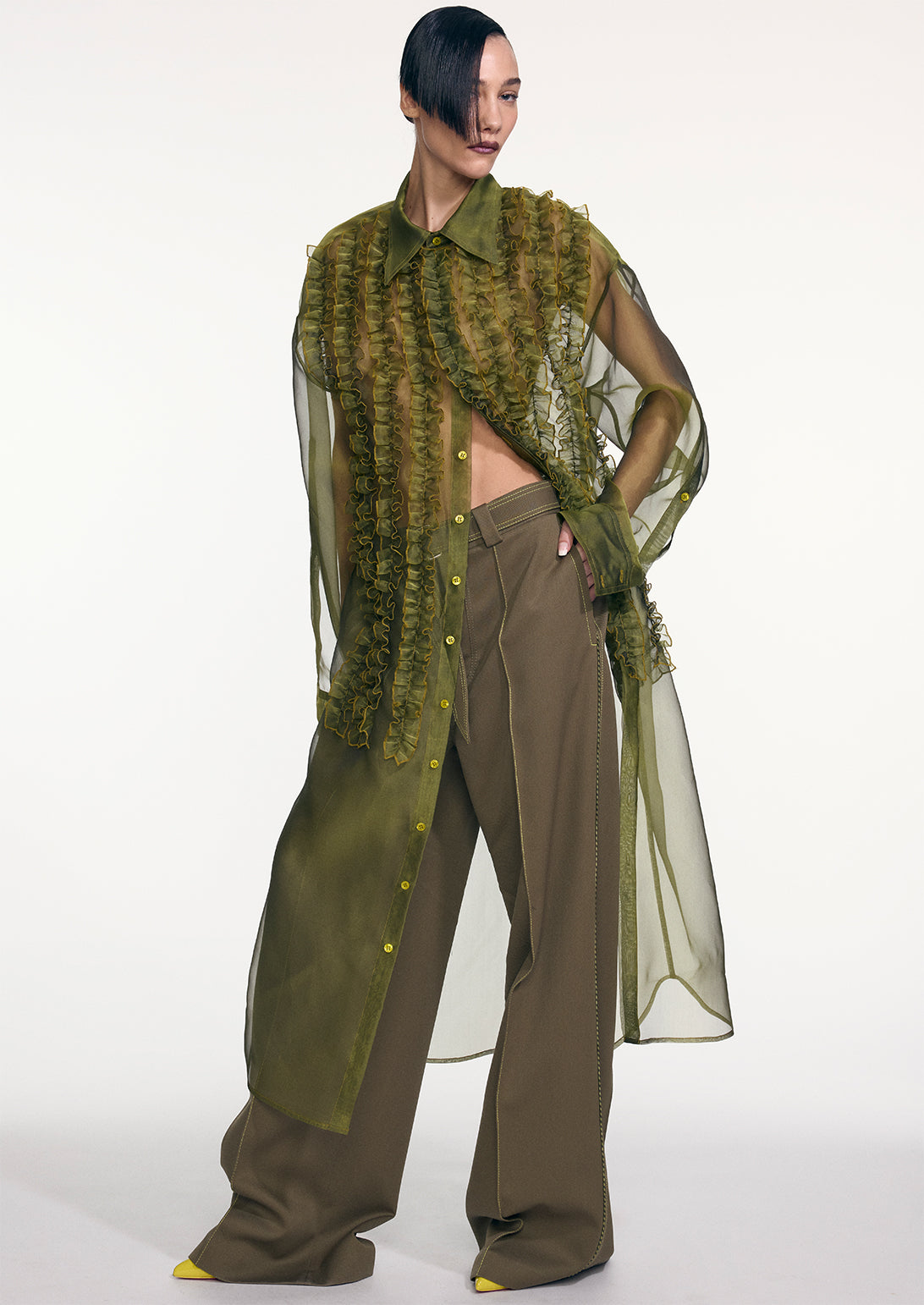 WIDE LEG FLAT FRONT TROUSER