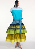 Load image into Gallery viewer, COLORBLOCK SLEEVELESS RUFFLE BABYDOLL DRESS (PRE-ORDER)
