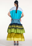 Load image into Gallery viewer, COLORBLOCK SLEEVELESS RUFFLE BABYDOLL DRESS (PRE-ORDER)
