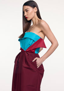 SILK PEEL STRAPLESS TULIP DRESS (PRE-ORDER)