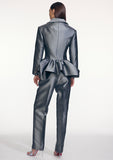 Load image into Gallery viewer, SILK FITTED COWL PEPLUM JACKET (PRE-ORDER)
