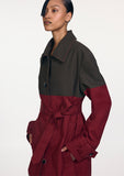 Load image into Gallery viewer, EMBROIDERED COLORBLOCK CAR COAT (PRE-ORDER)
