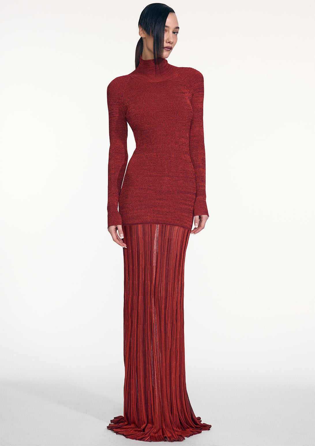 TURTLENECK RIBBED KNIT MAXI DRESS (PRE-ORDER)