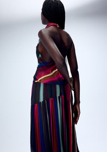 LOUIE STRIPE COWL NECK HALTER TOP (PRE-ORDER)