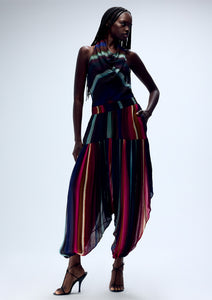 LOUIE STRIPE COWL NECK HALTER TOP (PRE-ORDER)
