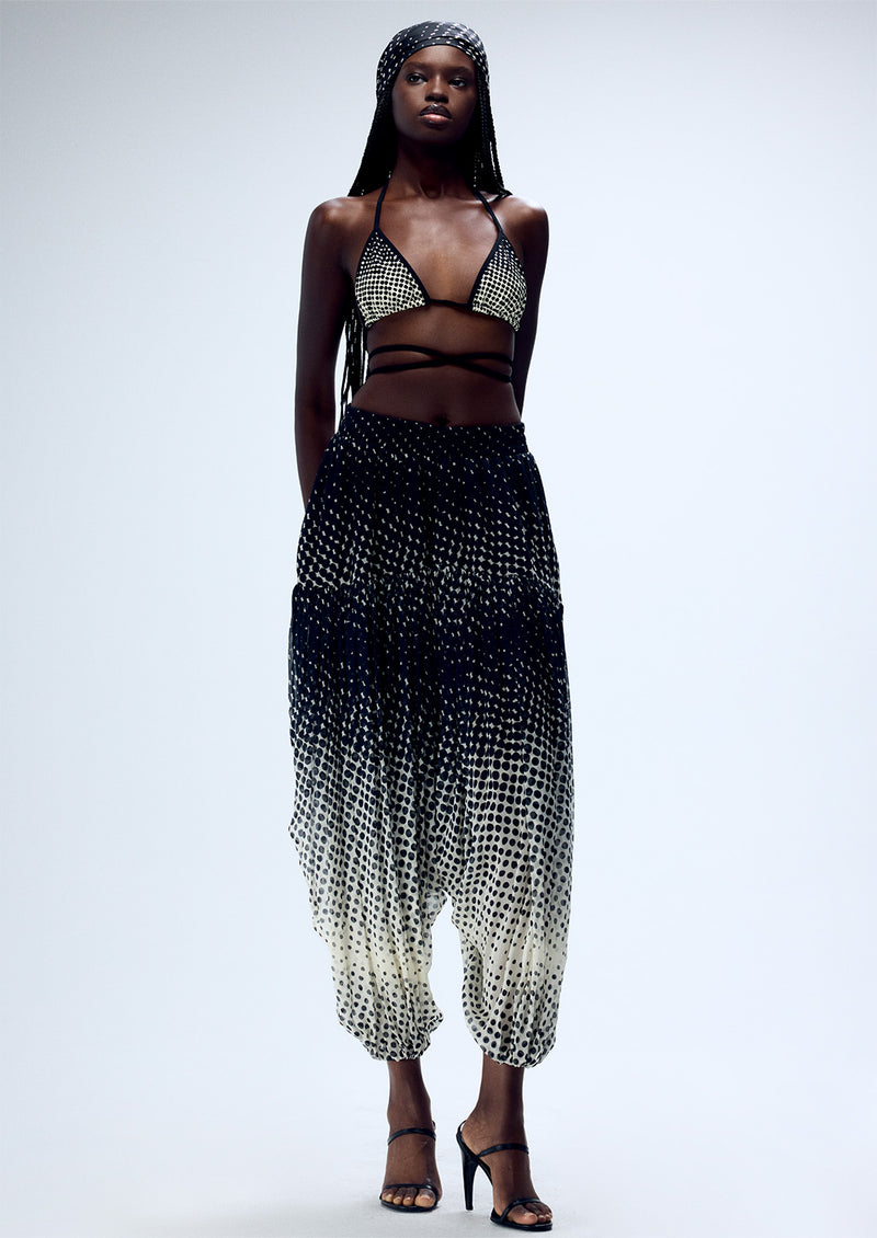 HALFTONE WIGGLE DOT STRING BIKINI TOP