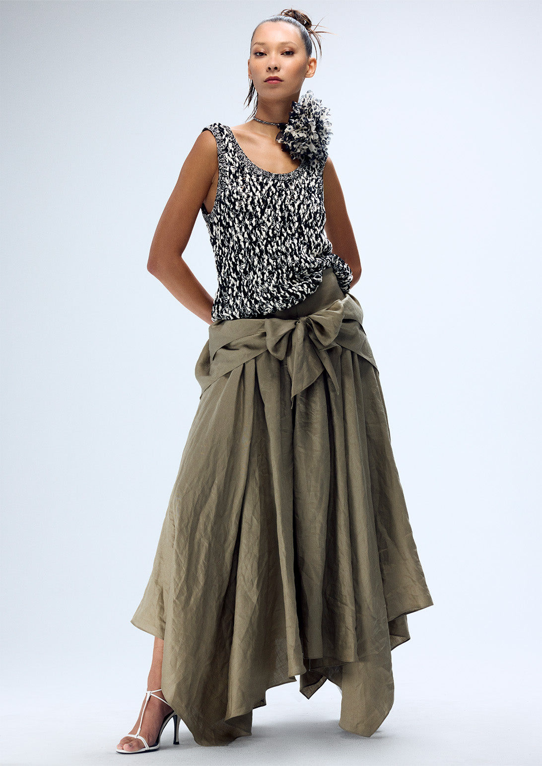 HANDKERCHIEF HEM TIE MAXI SKIRT (PRE-ORDER)