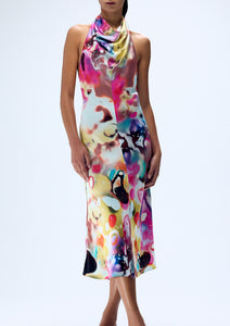 MOONSHINE COWL NECK HALTER MIDI DRESS (PRE-ORDER)