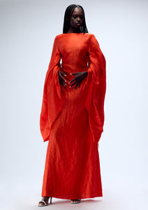SHELL SLEEVE BIG BOW GOWN (PRE-ORDER)