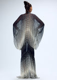 Load image into Gallery viewer, SHEER HALFTONE WIGGLE DOT BATWING SLEEVE CAFTAN (PRE-ORDER)
