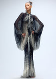Load image into Gallery viewer, SHEER HALFTONE WIGGLE DOT BATWING SLEEVE CAFTAN (PRE-ORDER)
