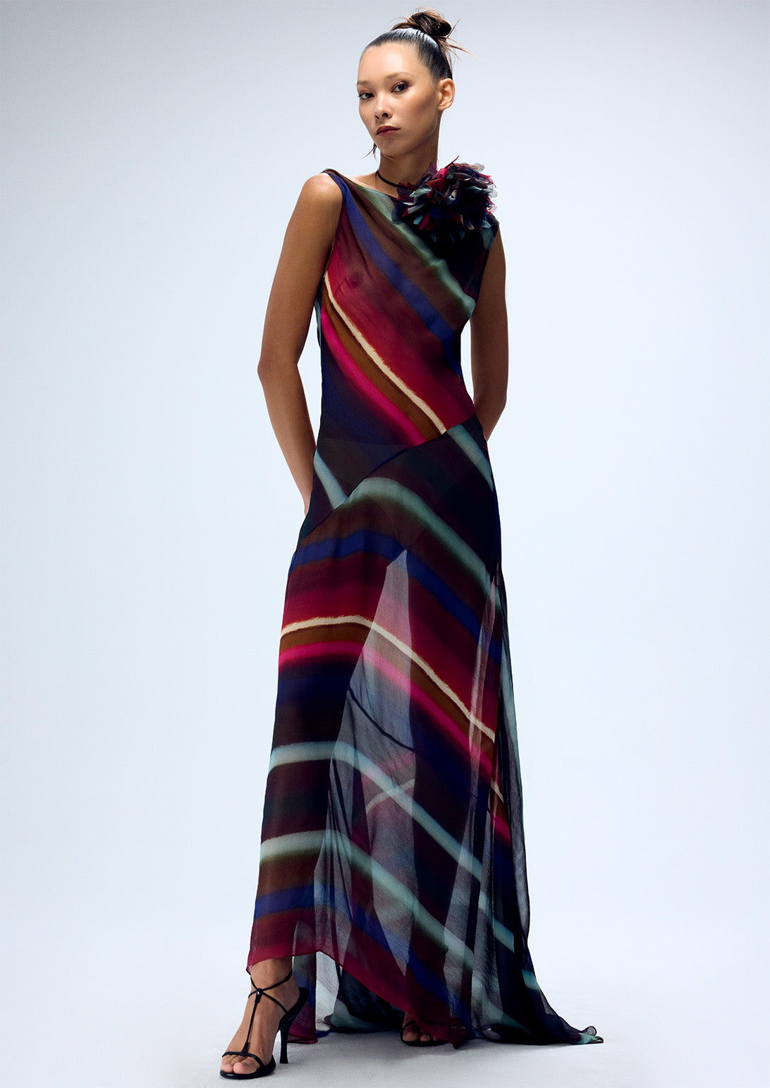 bohemian striped maxi dress Women's Flowy Bohemian Striped Maxi Shirt Dress