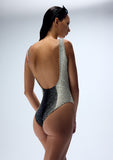Load image into Gallery viewer, HALFTONE WIGGLE DOT SCOOP-BACK MAILLOT (PRE-ORDER)
