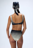 Load image into Gallery viewer, HALFTONE WIGGLE DOT HIGH WAISTED BIKINI BOTTOM (PRE-ORDER)
