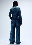 Load image into Gallery viewer, HALFTONE WIGGLE DOT CLASSIC DENIM JACKET (PRE-ORDER)
