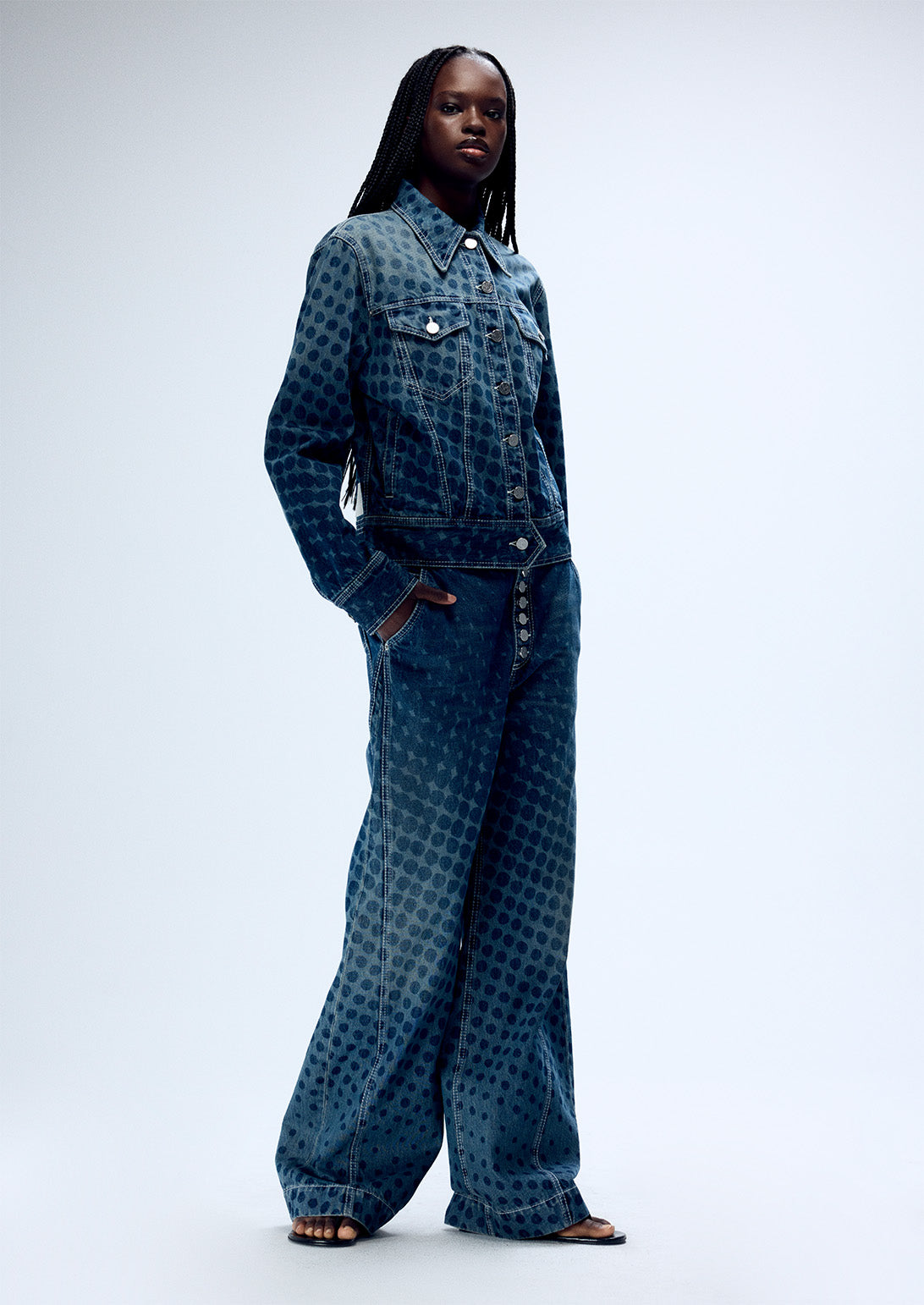 HALFTONE WIGGLE DOT CLASSIC DENIM JACKET