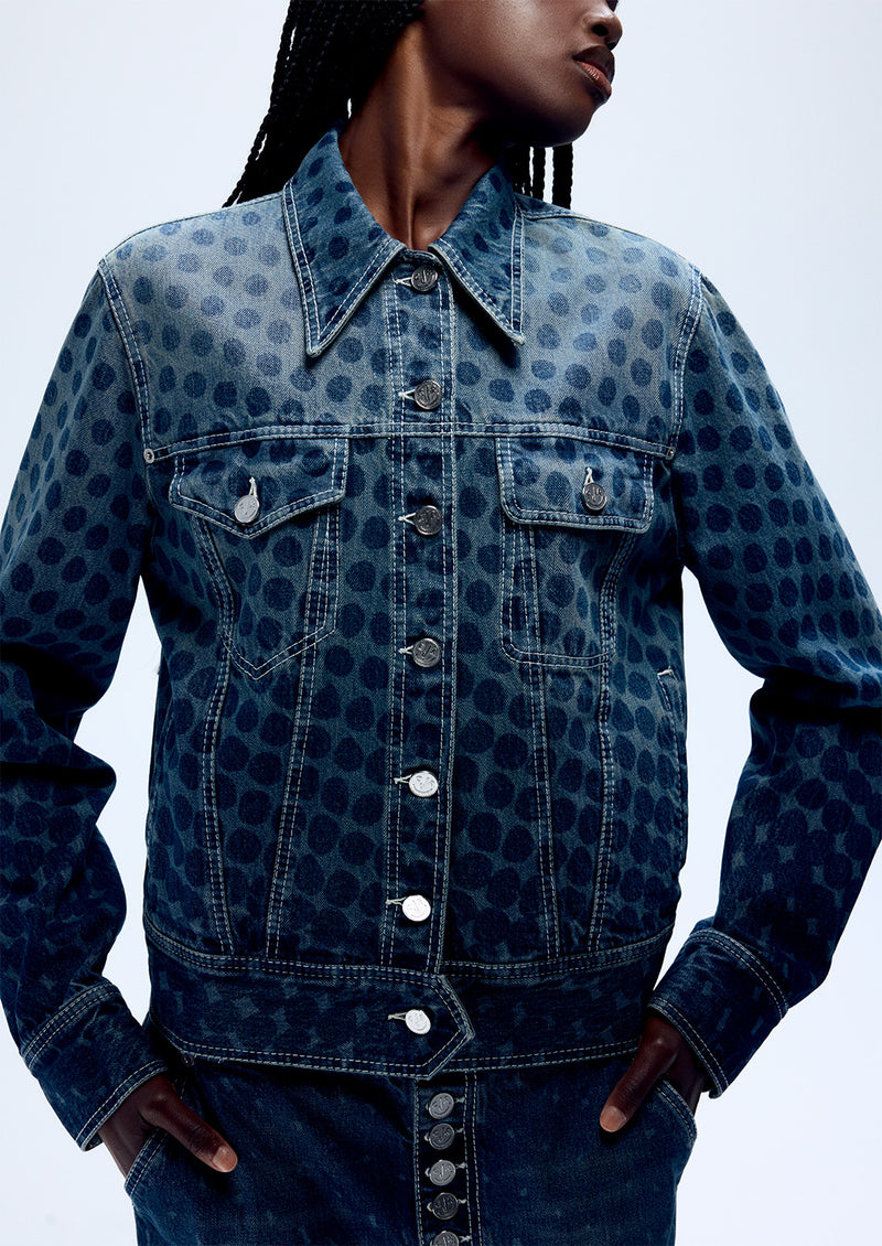 HALFTONE WIGGLE DOT CLASSIC DENIM JACKET