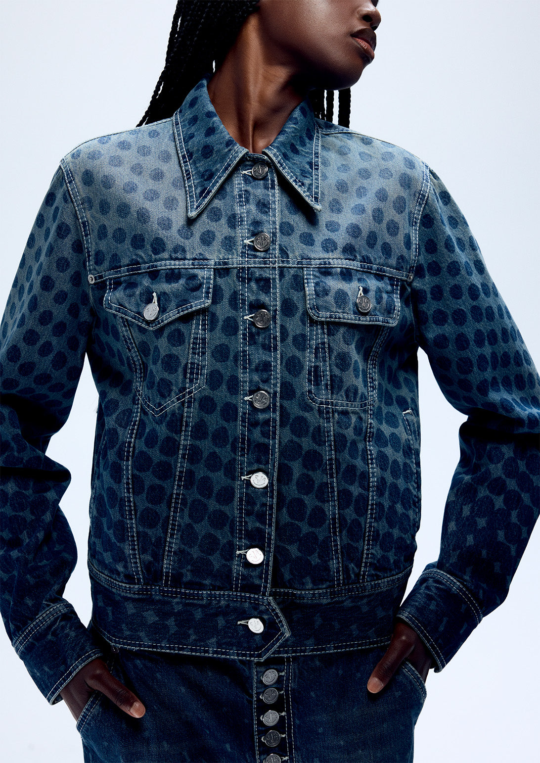 HALFTONE WIGGLE DOT CLASSIC DENIM JACKET (PRE-ORDER)