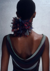 MORRIS STRIPE BIG FLOWER PIN WITH CORD (PRE-ORDER)