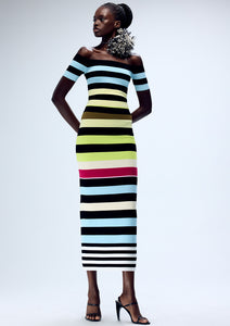 STRIPED BODYCON MAXI PENCIL SKIRT (PRE-ORDER)