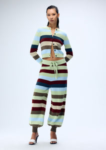 STRIPED CROPPED CARDIGAN (PRE-ORDER)