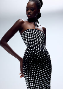 HALFTONE WIGGLE DOT MAXI KNIT COLUMN (PRE-ORDER)