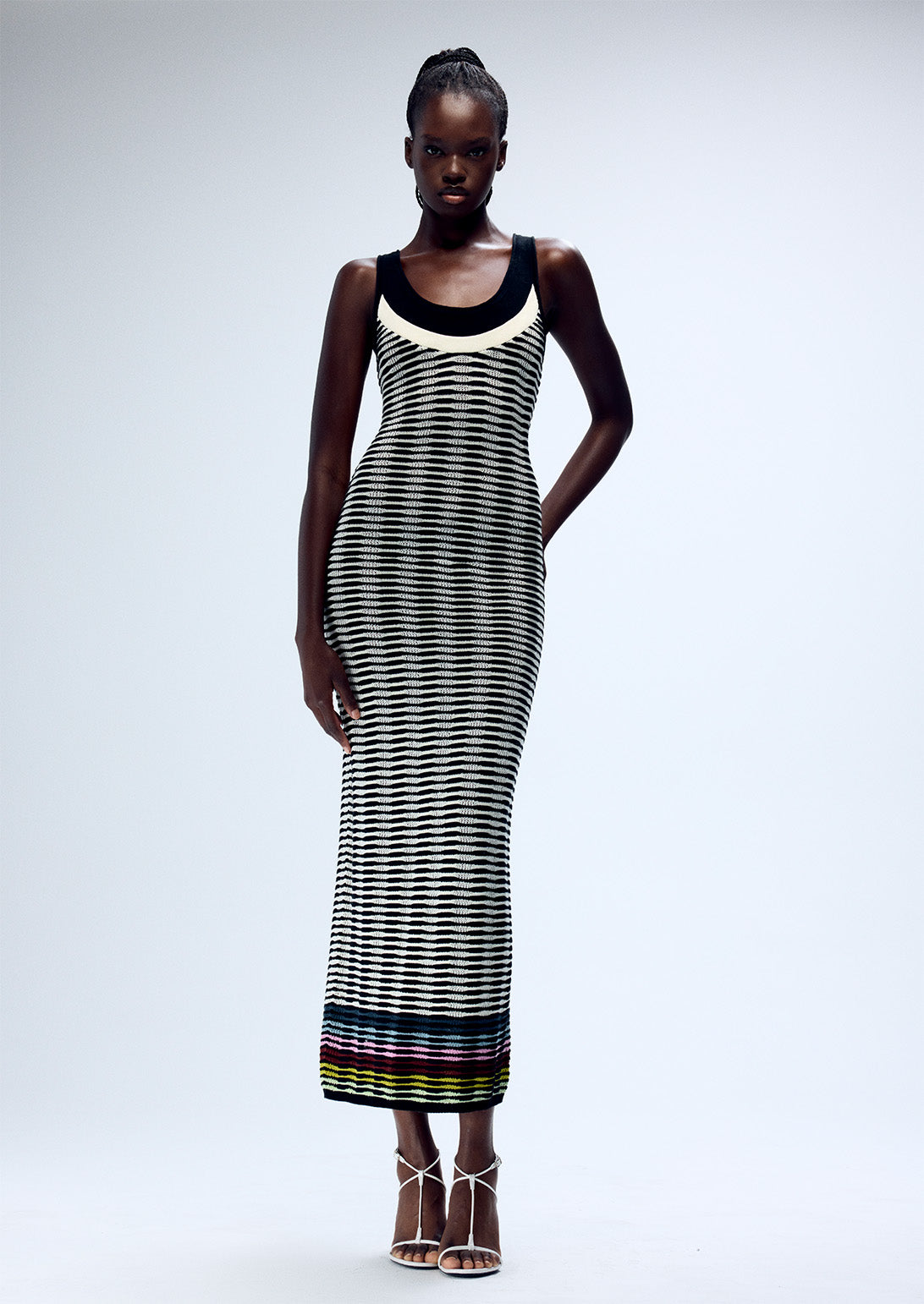 knit tank maxi dress WAVE KNIT TANK MAXI DRESS