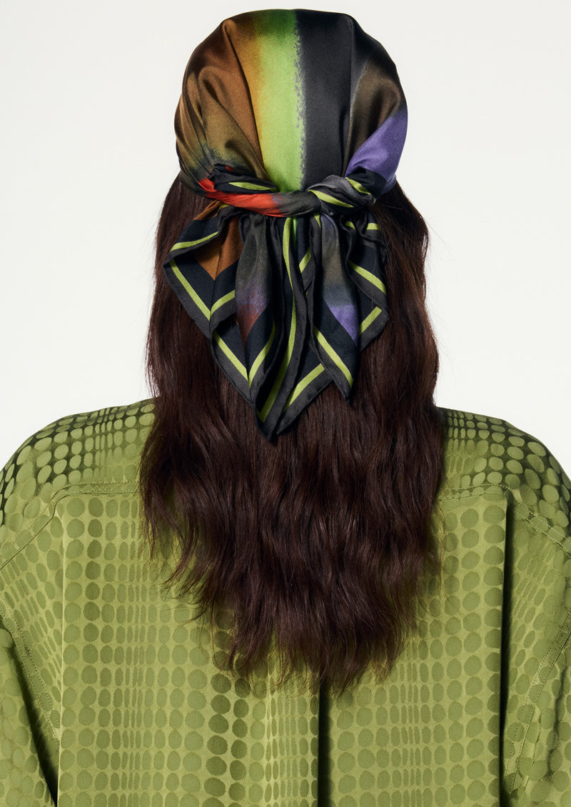 LOUIE STRIPE SILK SCARF