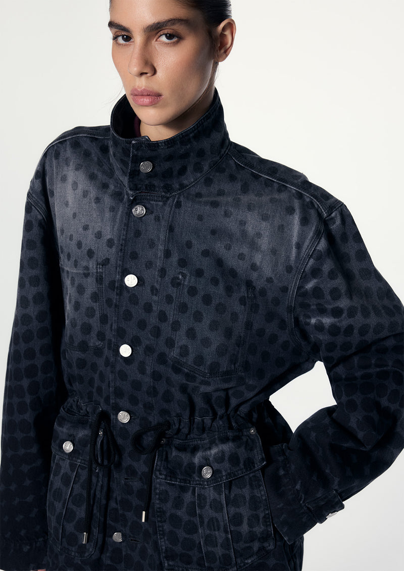 HALFTONE WIGGLE DOT DENIM CHORE JACKET