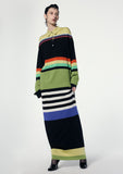 Load image into Gallery viewer, SILK STRIPED POLO MAXI DRESS
