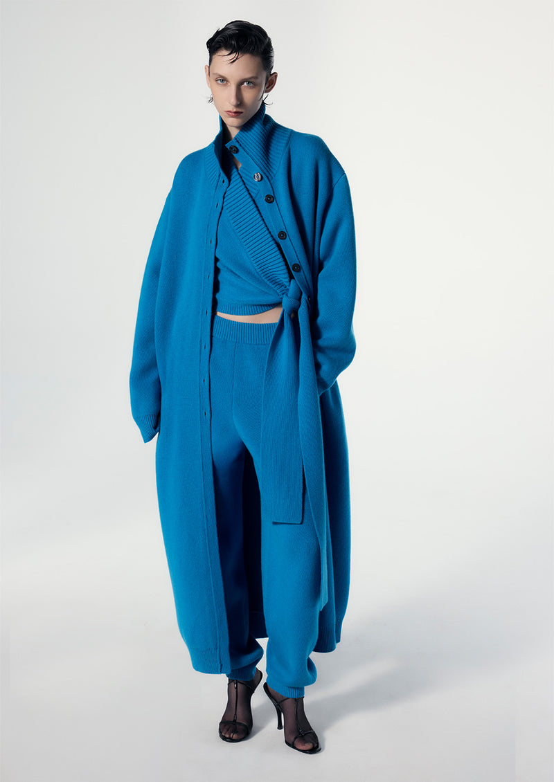 CASHMERE FUNNEL NECK KNIT COAT