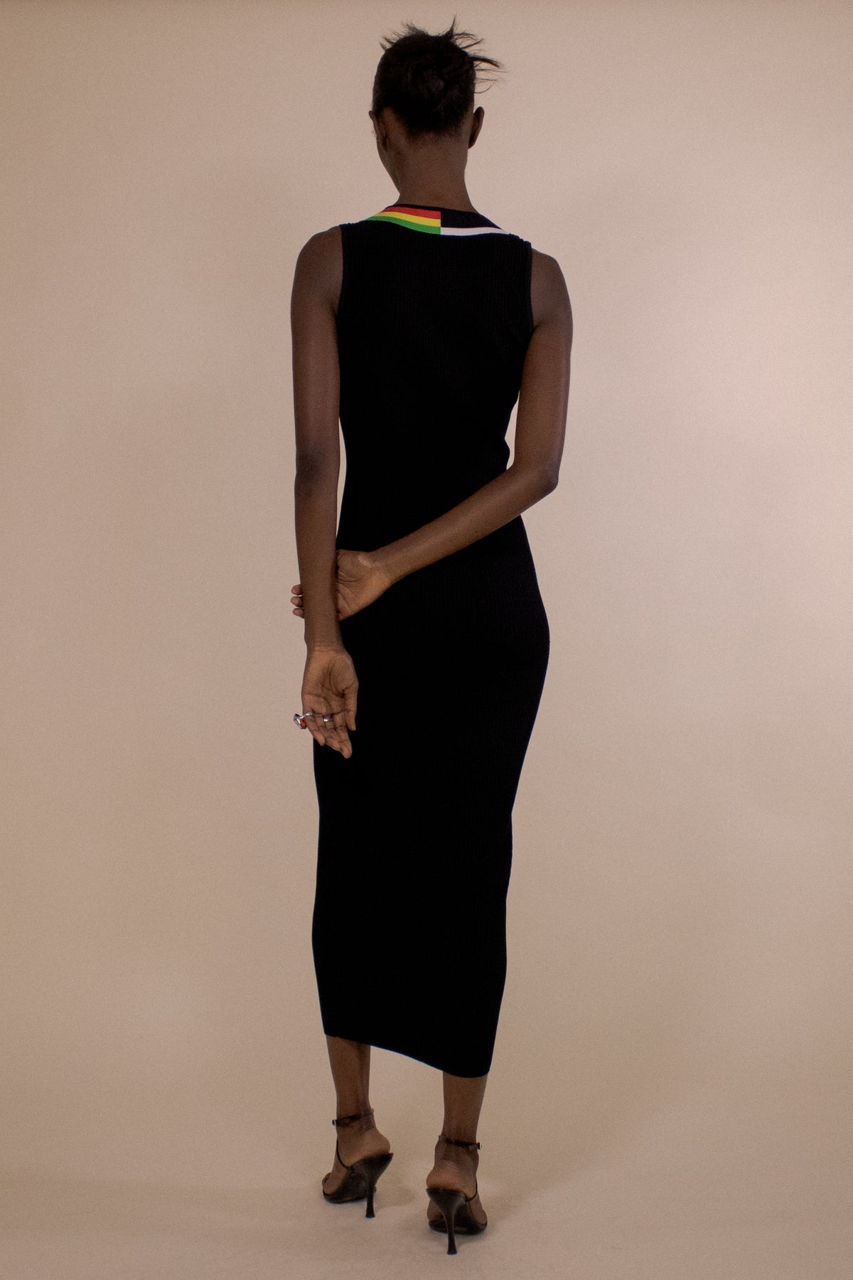 SOLNA SAUCER NECK RIBBED MIDI DRESS (PRE-ORDER)