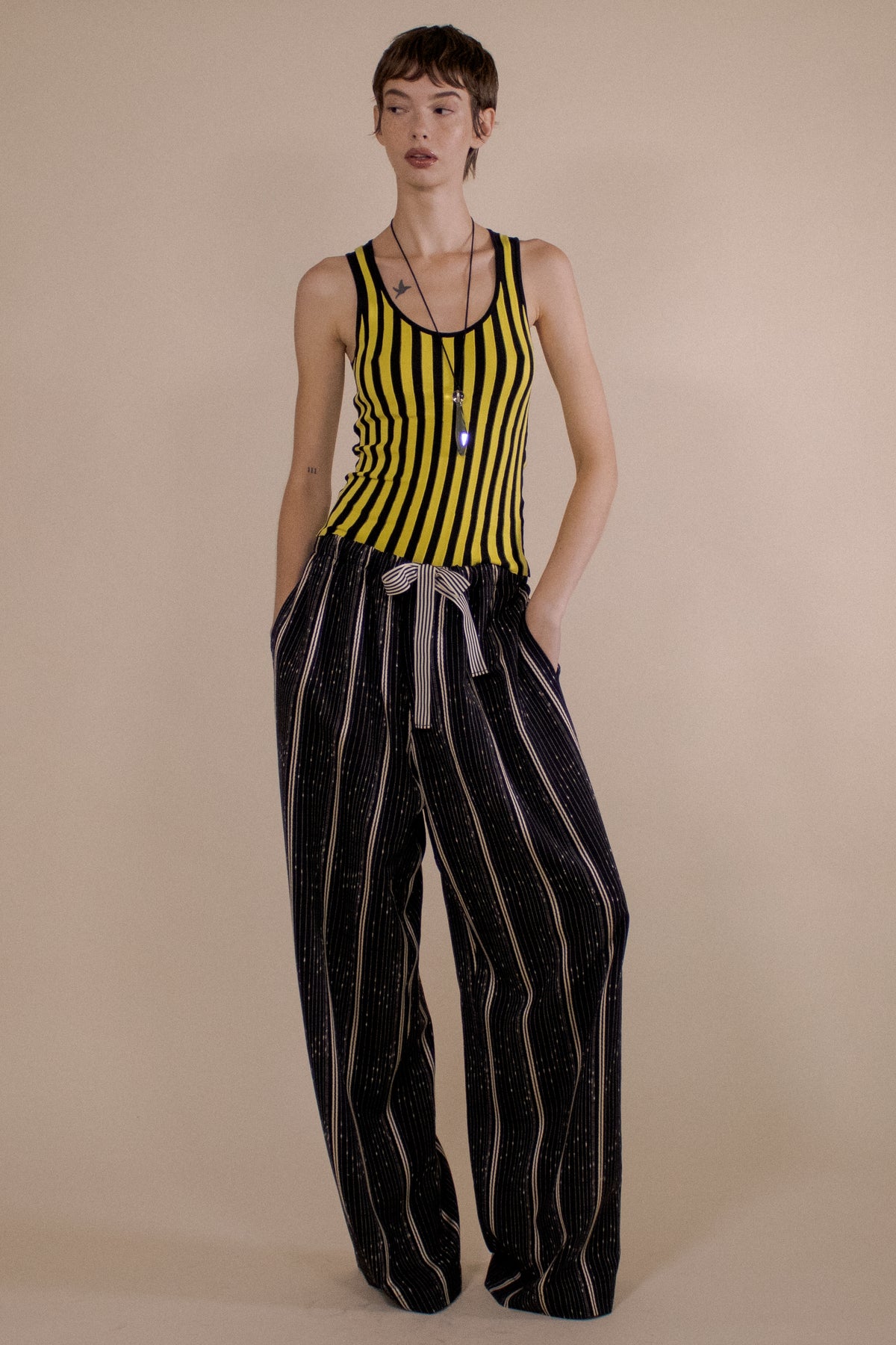 SLUB STRIPE RELAXED PANT (PRE-ORDER)