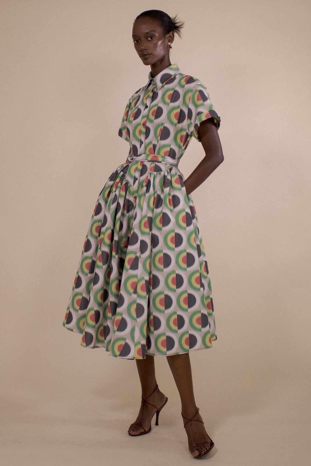 SOLNA DOT SMART SHIRTDRESS W/ BELT (PRE-ORDER)