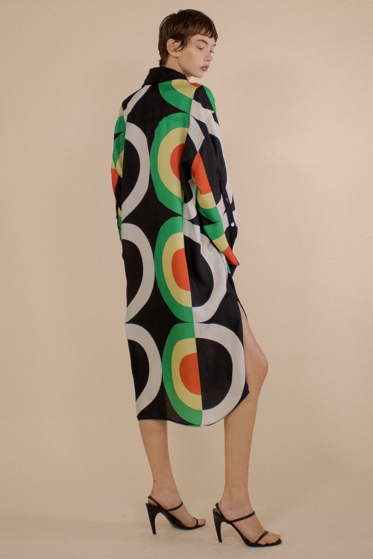 SOLNA DOT SILK OVERSIZED SHIRTDRESS (PRE-ORDER)