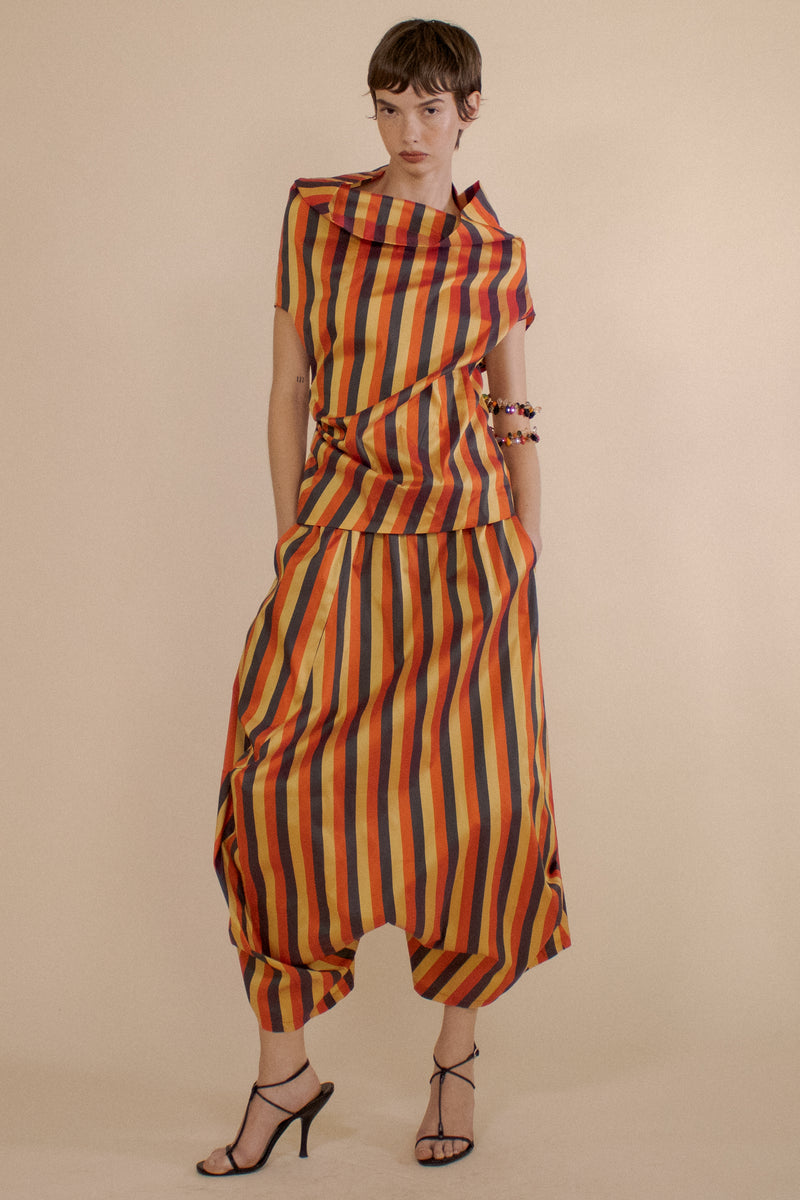SILK STRIPED CHRYSALIS TOP (PRE-ORDER)
