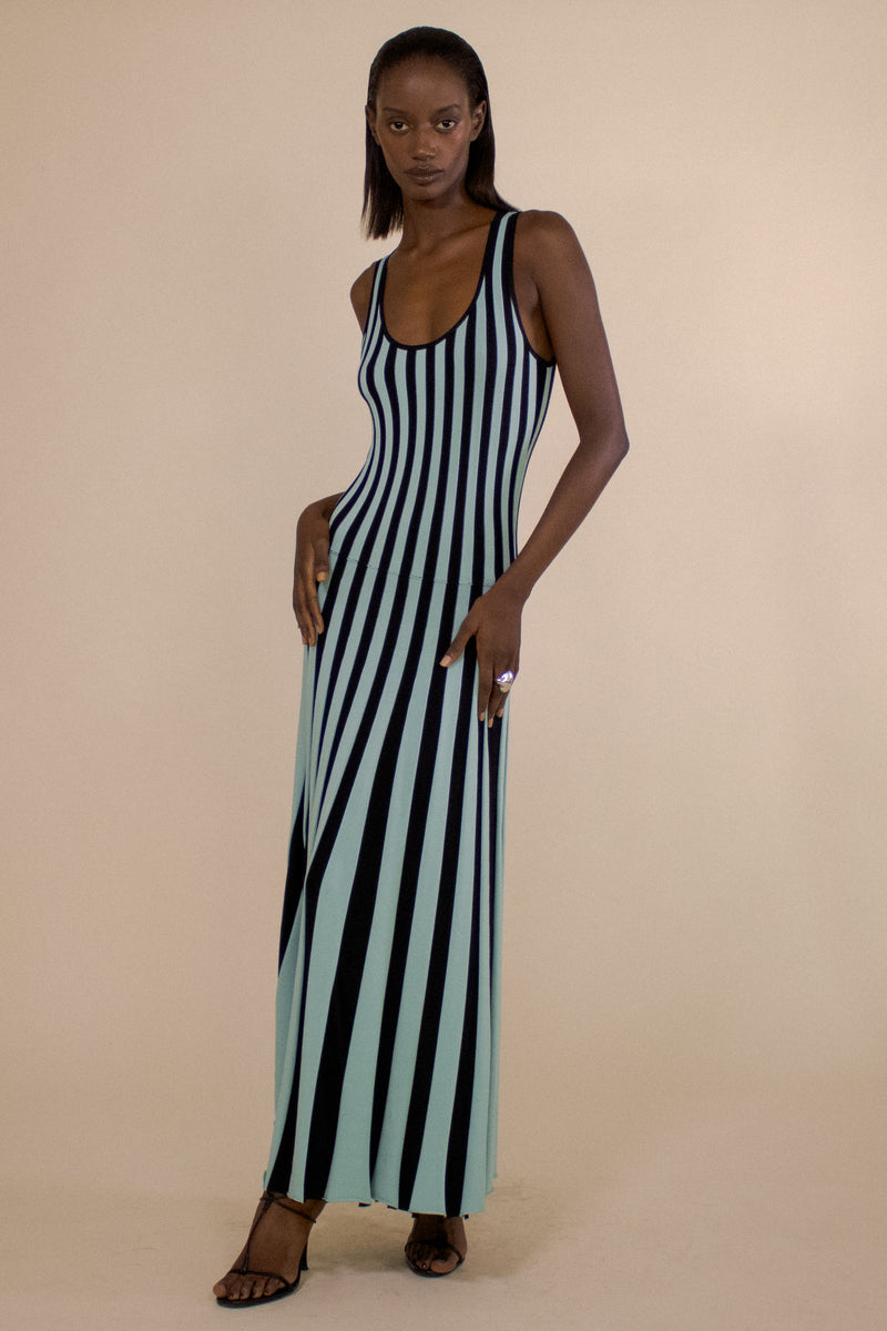 ACCORDION RIB SCOOP NECK MAXI DRESS (PRE-ORDER)