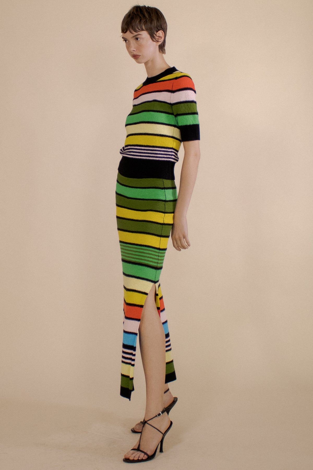 STRIPED BOUCLÉ MAXI SKIRT (PRE-ORDER)