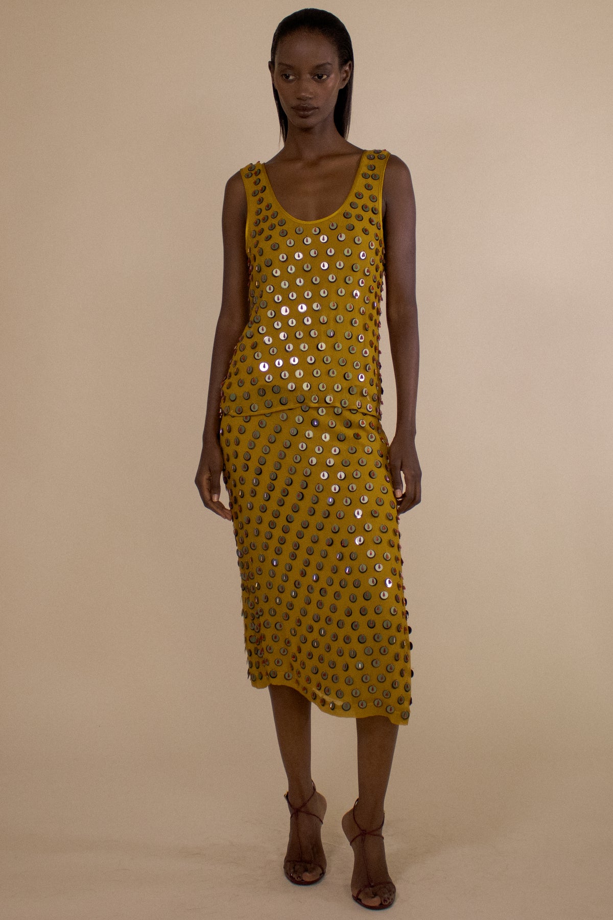 EMBELLISHED DOT SCOOP NECK TANK (PRE-ORDER)