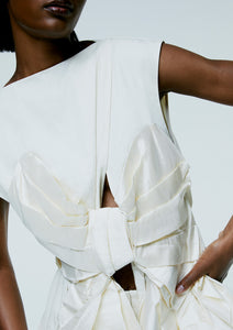 CRUSHED BOW BLOUSE
